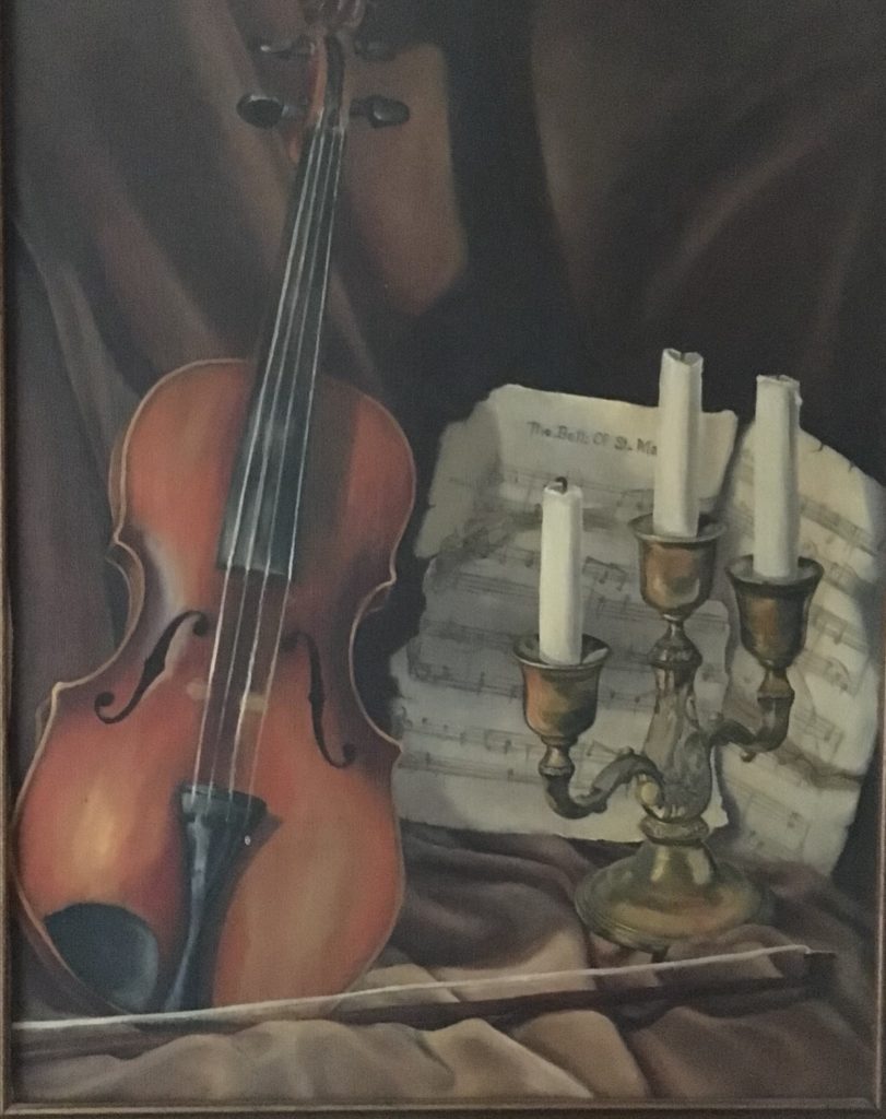 Oil painting of violin